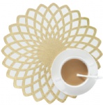 Pressed Vinyl Metallic Champaign Gold Placemat/Wedding Accent Centerpiece Placemat