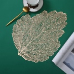 Pressed Vinyl Metallic Placemats/Wedding Accent Centerpiece Placemat Leaf Shape