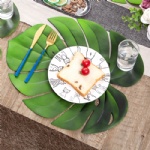 EVA  Leaf  Placemat Heat Insulation Oil-proof Waterproof EVA Artificial Plant Table Placemat