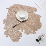 Coral  Placemat Artificial PVC Metallic Gold Table Placemat